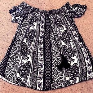 Charlotte Russe Boho Off the Shoulder Blouse Top S